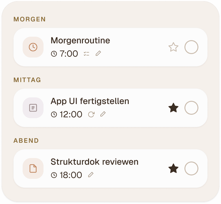 Aufgaben nach Tageszeit mit Uhrzeiten