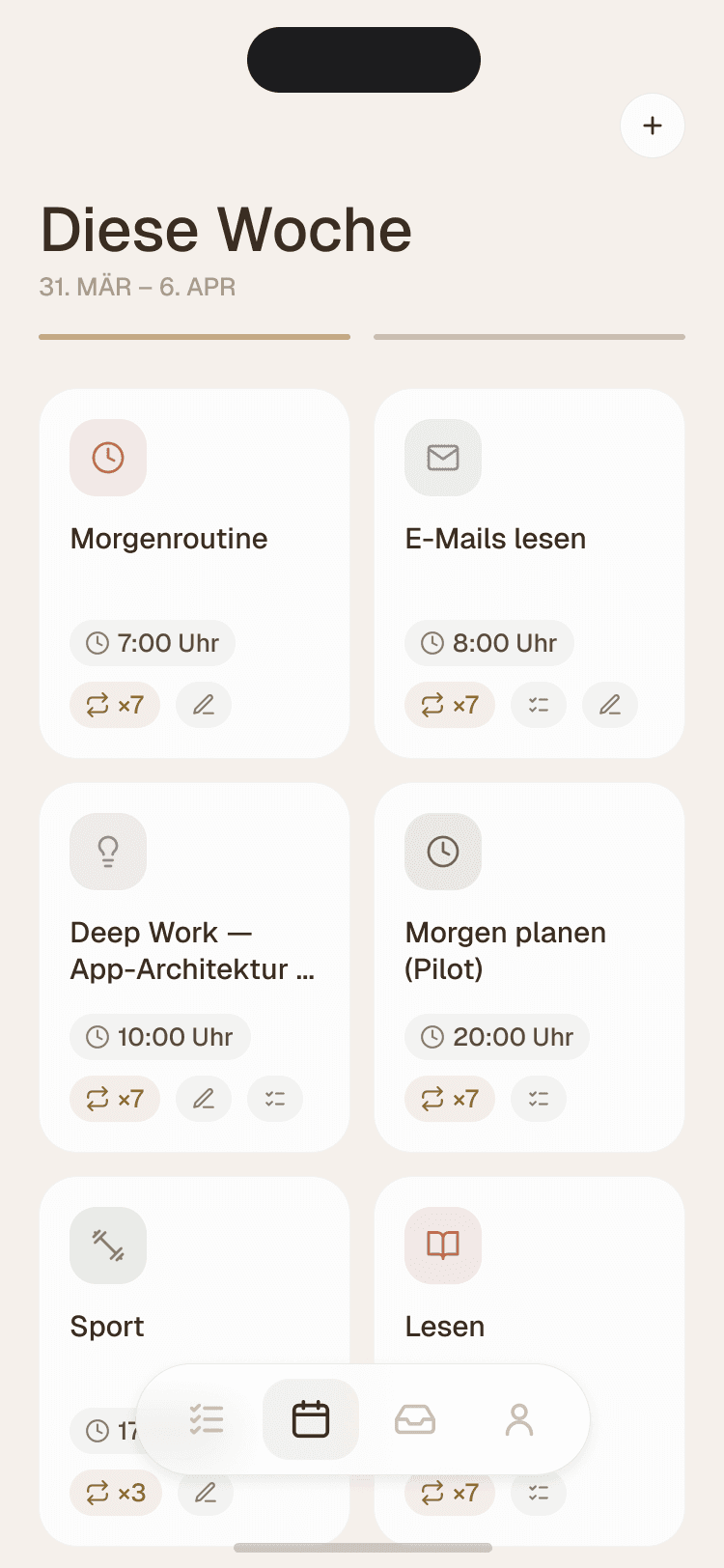 Dayo – Wochen-Ansicht